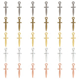 100Pcs 5 Colors Alloy Pendants, Necklace with Bracelet Small Pendants DIY Jewelry Accessories, Dagger, Mixed Color, 23.5x6.5x2mm, Hole: 1.8mm, 20pcs/color