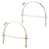 2Pcs 2 Style Iron Purse Frames, Bag Handle, for Bag Sewing Craft, Mixed Color, 14.5x16.6x2.3cm, Hole: 4mm, 1pc/color