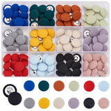 120Pcs 12 Colors Plastic with Cotton Cloth Shank Buttons, 1-Hole, Mushroom Shape, Mixed Color, 12~12.5x7~7.7mm, Hole: 1.8~2x2mm, 10pcs/color