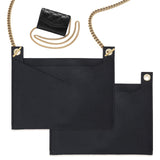 Felt Bags Organizer Insert, Mini Envelope Handbag Shaper Premium Felt, with Iron Grommets, Black, 22x18.3x0.5cm, Hole: 10mm
