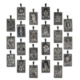 1 Set 201 Stainless Steel Pendants, Laser Engraved Pattern, Rectangle with Tarot Card Patterns, Gunmetal, 40x24x1mm, Hole: 8x4mm, 22pcs/set