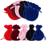 Velvet Gift Bags Drawstring Jewelry Pouches Wedding Favor Bags, Mixed Color, 9x7cm, 5 Colors, 10pcs/color, 50pcs/set