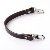 Cowhide Leather Bag Straps, with Alloy Swivel Clasps, Flat, Bag Replacement Accessories, Coconut Brown, 33.5x1.8x0.4cm