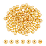 100Pcs 304 Stainless Steel Beads, Textured, Round, Golden, 4x3.5mm, Hole: 1.5mm