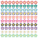 Handmade Polymer Clay 3D Flower Plumeria Beads, Mixed Color, 15x8mm, Hole: 2mm, 100pcs/set