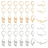 90Pcs 6 Style 304 Stainless Steel Leverback Earring Findings, with Horizontal Loops, Golden & Stainless Steel Color, 14~19x11~12x2~6mm, Hole: 1.2~1.5mm, Pin: 0.6~0.8mm, 15Pcs/style