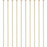 100Pcs Brass Flat Head Pins, Long-Lasting Plated, Real 18K Gold Plated, 63x0.7mm(21 Gauge), Head: 2mm