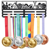 Fashion Iron Medal Hanger Holder Display Wall Rack, with Screws, Sports Themed Pattern, 150x400mm