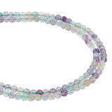 2 Strands Natural Fluorite Beads Strands, Faceted, Round, 3mm, Hole: 0.5mm, about 132pcs/strand, 15.5 inch(39.5cm)