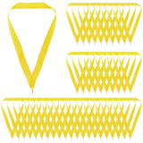 Polyester Medal Straps, Award Neck Ribbons, Medal Lanyards, with Iron Clasps, Yellow, 400x25mm