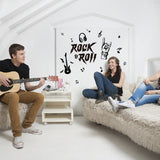 Translucent PVC Self Adhesive Wall Stickers, Waterproof Building Decals for Home Living Room Bedroom Wall Decoration, Musical Instruments, 850x390mm