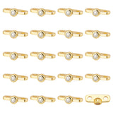 20Pcs Brass Pave Clear Cubic Zirconia Connector Charms, Oval Links, Golden, 4x10.5x3mm, Hole: 1.5mm