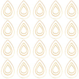 Brass Linking Rings, Teardrop, Golden, 7.4x7.2x1.7cm, 120pcs/box