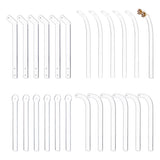 24Pcs 4 Styles Transparent Acrylic Earring Try-On Stick, Jewelry Earring Display Holder Try-Free Prop Tools for Earrings, Studs Showing, White, 9.95~14x1.45~3.8x0.2~0.3cm, 6pcs/style