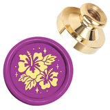 Golden Tone Wax Seal Brass Stamp Heads, for Wax Seal Stamp, Flower, 25x14.5mm