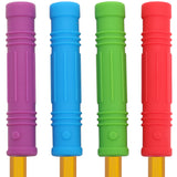 4Pcs 4 Colors Silicone Pencil Caps, Rectangle Building Block, Column, 65x13mm, Hole: 6.5mm, 1pc/color