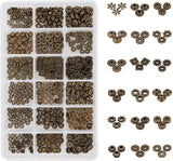 Tibetan Style Alloy Spacer Beads, Square, Antique Bronze, 16.5x10.8x3cm, about 30pcs/compartment, 540pcs/box