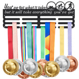Fashion Iron Medal Hanger Holder Display Wall Rack, 3 Line, with Screws, Word You Are Got What It Takes But It Will Take Everything You've Got, Sports Themed Pattern, 150x400mm