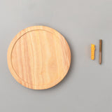 Round Wooden Floating Shelf, with Plastic Anchor Plug & Iron Screws, PeachPuff, 150x18mm