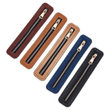 5Pcs 5 Colors PU Leather Zipper Sewing Accessories, with Brass Zipper Puller, for DIY Woven Bag, Mixed Color, 18x3.5x0.22cm, 1pc/color