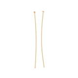 Brass Flat Head Pins, Cadmium Free & Lead Free, Real 18K Gold Plated, 50mm, Head: 1.8mm, Pin: 0.6mm, 22 Gauge