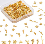 Alloy Enamel DIY Pieces, DIY Accessories, Mixed Shapes, Golden, 7.2~14x4~8.5x1.5~2mm, 250pcs/box