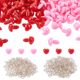 2Bags 2 Colors Heart Plastic Craft Nose, Doll Making Supplies, with Plastic Washer, Mixed Color, 12x13x18mm, Pin: 6mm, 13x4mm, Hole: 5mm, 1bag/color