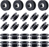 Plastic Thread Bobbins, for Embroidery and Sewing Machines, Black, 55x20mm, Hole: 3mm