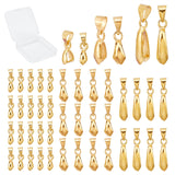 120Pcs 3 Style Brass Ice Pick Pinch Bails, Golden, 9~20x6~9x3~9mm, Hole: 3.5~4x4~6mm, 40pcs/style