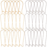 180Pcs 6 Style 304 Stainless Steel Hoop Earring Findings, Kidney Ear Wire, Golden & Stainless Steel Color, 22~39x11.5~13.5x0.7mm, 21 Gauge, Pin: 0.7mm, 30Pcs/style