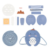 DIY PU Leather Dinosaur Shaped Crossbody Bag Kits, with Alloy & Iron Findings, Needles, for Handbag DIY Craft Shoulder Bags Accessories, Royal Blue
