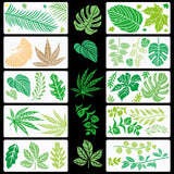 PET Hollow Out Drawing Painting Stencils, for DIY Scrapbook, Photo Album, Leaf, 299x150x0.2mm, 10 sheets/set