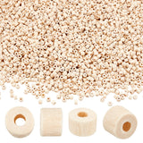 3000Pcs Undyed Natural Wood Tube Beads, Lead Free, Moccasin, 5x4mm, Hole: 2mm