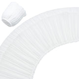 3 Yards Pleated Polyester Ribbon, Clothes Accessories, White, 5-1/4 inch(135mm)