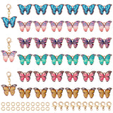 DIY Butterfly Pendant Making Kits, Including Enamel Alloy Pendants, Alloy Lobster Claw Clasps, Iron Jump Rings, Mixed Color, Pendants: about 15.5x22x2mm, hole: 1.8mm, 36pcs/box