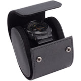 PU Imitation Leather Single Watch Case Box, Watch Display Case, Black, 10.2x8.5x7.3cm