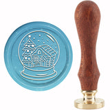 Brass Wax Seal Stamp with Handle, for DIY Scrapbooking, House Pattern, 3.5x1.18 inch(8.9x3cm)