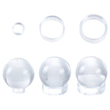 6Pcs 3 Style Acrylic Display Frame, for Crystal Ball Diaplay, Flat Round, Clear, 1.6~4.47x0.6~1.55cm, Inner Diameter: 1.1~3.8cm, 2pcs/style