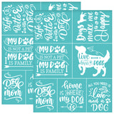 Self-Adhesive Silk Screen Printing Stencil, for Painting on Wood, DIY Decoration T-Shirt Fabric, Turquoise, Word, 280x220mm