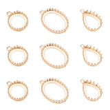 12Pcs 3 Styles Brass Open Back Bezel Pendant Cabochon Settings,  for Glass Rhinestone, Teardrop & Flat Round & Oval, Golden, 16.5~22.5x12~15x3.5~4mm, Hole: 1.2~1.6mm, Tray: 12~18x12~13mm, 4pcs/style