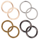 8Pcs 4 Colors Zinc Alloy Linking Rings, Welded, Round Ring, Mixed Color, 33x4mm, Inner Diameter: 25mm, 2pcs/color