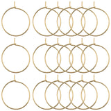 150Pcs 316 Surgical Stainless Steel Hoop Earring Findings, Wine Glass Charms Rings, Real 18K Gold Plated, 20x0.7mm, 21 Gauge