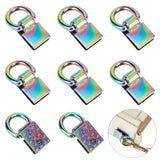 8Pcs Zinc Alloy Bag D-Ring Suspension Clasps, Bag Replacement Accessories, with Screws, Rainbow Color, 3.7cm