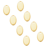 304 Stainless Steel Charms, Stamping Blank Tag, Oval, Golden, 12.5x7.5x1mm, Hole: 1.5mm, 50pcs/box