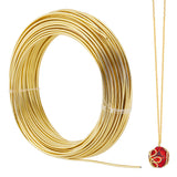 Aluminum Wire, Round, Bendable Flexible Craft Wire, with Spool, Gold, 15 Gauge, 1.5mm, about 82.02 Feet(25m)/Bag