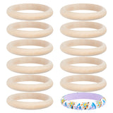 12Pcs Unfinished Wood Bangles, DIY Wood Crafts, Bisque, 1/2 inch(1.3cm), Inner Diameter: 2-5/8 inch(6.7cm)