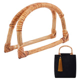 Wood Bag Handle, D-shaped, Bag Replacement Accessories, BurlyWood, 11.5x18.5cm, Inner Diameter: 9x15cm