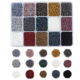 300G 15 Style Glass Seed Beads, Round, Mixed Color, 20g/style