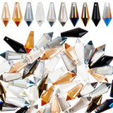 60pcs 10 colors Electroplated Glass Pendants, Bullet, Mixed Color, 20x8x8mm, Hole: 1.2mm, 6pcs/color