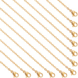 12Pcs 2mm 304 Stainless Steel Rolo Chain Necklaces for Men Women, Golden, 19.76 inch(50.2cm)